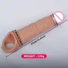 Sex Toy Massager 27 cm utvidgning av penishylsa Återanvändbar fördröjning Utlösning för manlig intim varu Shop Vuxen 18