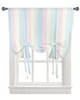 Curtain Gradient Stripe Window Curtain for Living Room Bedroom Balcony Cafe Kitchen Tie-up Roman Curtain R230815