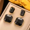 Stud Earrings 316L Stainless Steel 7 Style Geometry White Yellow Black Zircon Heart Shaped Water Droplet Pendant Fashion High Jewelry
