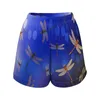 Dames shorts blauwe Dragonfly gradiënt Pirnt Modern Spring Patroon Korte broek met zakken Casual Bottoms 2XL 3XL