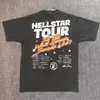 Herr t -skjortor 2023SS High Street Hellstar Studios Men Women1: 1Tee Vintage Shirt Round Neck Pure Cotton Top Tees
