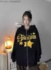 Erkek Hoodies Sweatshirts Houzhou Y2K Giyim Grunge Zipper Hoodie Kadınlar Vintage Street Giyim Süper Dalian Hat Sweatshirt Kadınlar Sonbahar 2023 Yeni Z230815