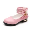 Sneakers Kids Girls Shoes Bowknot Leather School Dress Spring Autumn Wedding Party Shoe för 230815