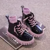 Tênis de moda sapatos infantis chelsea botas outono garotas britânicas criança menina de inverno garotas à prova d'água do tornozelo 3 15 anos 230815