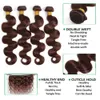 Brown Human Hair Bundles with Closure Colored Brazilian Body Wave 3/4 Bundles with Lace Frontal Closure Extensions for Women