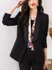 Blazer da donna Blazers Zjyt Elegante collare a scialle per donne Business Office Giacche chic capra Veste Femme Tops di abbigliamento da esterno più dimensioni Mujer 230815