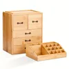 Organizzatore per trucco di bambù con cassetti Organizzatore cosmetico di grande capacità Basket Repstick Replay Case di archiviazione per la camera da letto per camera da letto
