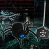 Electricrc dieren Elektronisch huisdier afstandsbediening Simulatie Tarantula Eyes Shine Smart Black Spider 4ch Halloween RC Tricky Prank Scary Toy Gift 230814