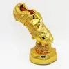 Dekorativa föremål Figurer 29cm Hög fotbollsfotbollsfoto -trofé Guldpläterad Award Shoe Boot League Souvenir Cup Gift Anpassad bokstäver 230814