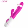 Seksspeeltje Massager Olo USB Opladen Dubbele vibratie Konijnendildo Vibrator g-spot Vaginale clitorisstimulator voor vrouwen