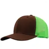 Ball Caps Summer Men's Snapback Hip Hop Trucker Hat Women Mesh Baseball Cap Two-tone Brown Green Khaki Blue Black