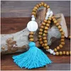 Hanger kettingen dames boheimian mode lange ketting houten kralen kralen ketting vlinder hart ster kruis turquoise stenen kraal juweel dhjtg