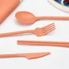 Conjuntos de utensílios de jantar, colher de pauzinhos de faca portáteis de faca conjunto de talheres reutilizáveis ​​para piqueniques de piquenique com organizador de armazenamento