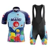 Cycling Jersey Sets Blue Cube Bike Shirt Men's Cycling Jersey Set MTB Team Shorts Cyc Jersey Bridge Colored Squares 230815