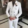 Дизайнерские мужские свадебные костюмы с двойной грудкой смокинги для мужского пика