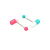 Labret Lip Piercing Jewelry Straight Barbell Capsule Tongue Rings Acrylic Pill Steel Bars 14G Wholesalee 230814