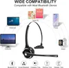 Bluetooth -Headset, drahtloses Headset mit Mikrofon für Office -Handy, Geräuschstündung auf Ohrhörer -Kopfhörern für PC, VoIP, Call Center, Telefon und Stummschalter