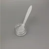 5 Gram Plastik Pot Kavanozları 5 ml Kavanoz Kozmetik Kaplar Örnek Boş kap temiz plastik doldurulabilir kaplar vidalı kapaklar w/ spatu vknc