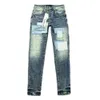 Ksubi Jeans lila Jeans Herrenhosen Pantalone Herren Jeans zerrissen Jeans gerade reguläre Jeans Denim Tränen gewaschen