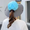Berets Men Women Wide Brim Anti-sun Cap Space-saving Sun Hat Contrast Color For Travel