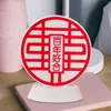 Dekoratif Figürinler Festivali Geleneği Çin Kırmızı Mutlu Nişan Heykel Süslemeleri DIY Masaüstü Düğün Yatak Odası Partisi için Yaratıcı