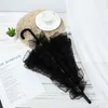 Umbrellas 1pc Bride Lace Umbrella Tea Party Decoration Lady Costume For Wedding (Black)