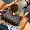 Mode 50Kolors kvinnor axelväskor multi pochette äkta läder accessoires handväskor pursar blommor mini 3 st 3 bit