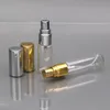 Bouteille en verre d'atomiseur transparent de 5 ml / 10 ml avec métal argent or aluminium pulvérisateur à brume fine vaporisateur parfum rechargeable parfum vide parfum B Nmih