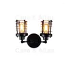 Wandlampen American Industrial Iron Schonce Loft Black Corridor Light Vintage Led Lamp Dubbele koppen