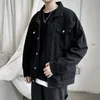 Men's Jackets Black Denim Short Jacket Men Jeans Jacket Coats Casual Windbreaker Pockets Overalls Bomber Streetwear Man Clothing Outwear 230815