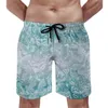 Men's Shorts Purple And Marble Gym Abstract Ink Art Retro Board Short Pants Male Print Sports Fitness Fast Dry Swim Trunks