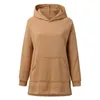 Damen Hoodies Sweatshirts Solid Color Women Kleidung Herbst und Winter Vintage Hoodie verdickte Seitenschlitz -Vordertasche Langarm 230814