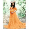 Vrouwen zwangerschapskleding zwangere fotoshoot jurk uit schouder korte mouw kanten elegante jurken zwangerschapskleding