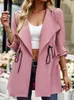 Women's Trench Coats Fashion For Women Long Sleeve Streetwear Casual Jackets Solid Loose V Neck 2023 Spring Summer