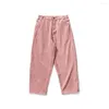 Men's Pants Corduroy Men Casual Loose Staight Pant Winter Fashion Pink Neutral Male And Female Trousers Streetwear Hip Hop