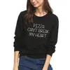 Damen Hoodies O-Neck Women Herbst Sudaderas Mujer Modedruck Pizza kann kein Briefe Sweatshirt brechen