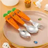 Dinnerware Sets Cute Carrot Short Spoon Fork Children's Tableware Set Complementary
