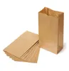 Sac d'emballage alimentaire écologique étanche papier Kraft cadeau plat résistant à l'huile Biscuit bonbons pain noix Snack cuisson paquet Grap conteneur