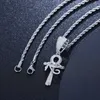 Pendant Necklaces 925 Sterling Silver Eye of Horus Ankh Cross Pendant Iced Out D VVS Pendant Necklaces For Women Hip Hop Jewelry 230815
