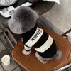 犬のアパレルレターストライプセーター犬ペット服ファッションコットンドッグ服猫小さいプリントかわいい秋の冬の黒人少年ヨークシャー230815