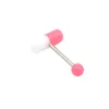 Labret Lip Piercing Jewelry Straight Barbell Capsule Tongue Rings Acrylic Pill Steel Bars 14G Wholesalee 230814