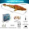 ElectricRC Animals Qjagon 24g Remote Control Dinosaur Pool Toys for Kids Lakeswimming Poolbathoutdoor RC Mosasaurus Boats med batterier 230814