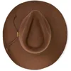 100% Wool Western Cowboy Hat Brick-Red Wide Brim Felt Fedora Hat Women Peach Heart Crown Panama Party Cap Outdoor Sun Hat