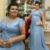 Light Sky Blue Chiffon Mother Of The Bride Dresses Lace Western Formal Groom Wedding Guests Gown Plus Size Custom Made Available 328 328