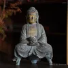 Dekorativa figurer kinesiska Buddha -staty utomhus sollampdekoration Courtyard Garden Office Home Porch Sculpture Decor
