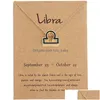 Naszyjniki wiszące moda 12 Naszyjnik konstelacyjny Klasyczny 18 -krotny złoty znak zodiaku Emalia Biżuteria łańcucha krzyżowa z kartą podarunkową Upuszczenie Deli Dhcp8