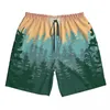 Męskie spodenki na plażę Surfing Maillot de Bain Summer Mountains Landscape Hills Sport Board Szybkie suche stroje kąpielowe