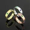 Modemerk Zes Diamanten Paar Nieuwe Kleurrijke Bruiloft voor Vrouwen Hoge Kwaliteit Gouden Designer Carrtier Ring Sieraden