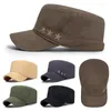 Boll Caps Spring Autumn Flat Top Washed Cotton Military Female Baseball Hat Vintage Cadet Army Hats Casual Cap 2023