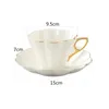 Mugs Ceramic Elegant Flower Bone China Coffee Cup with Saucer Set White Porcelain Phnom Penh Office Teacup Home Cafe Espresso 230815